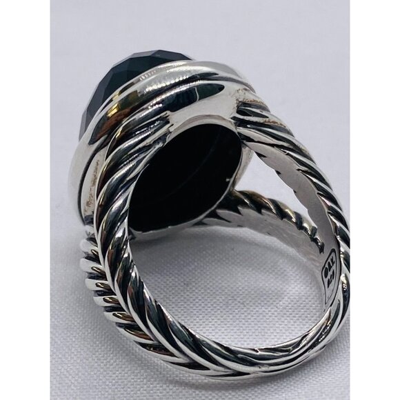 David Yurman Albion Onyx Sterling Silver 925 Oval Ring Size 8 - Picture 4 of 13